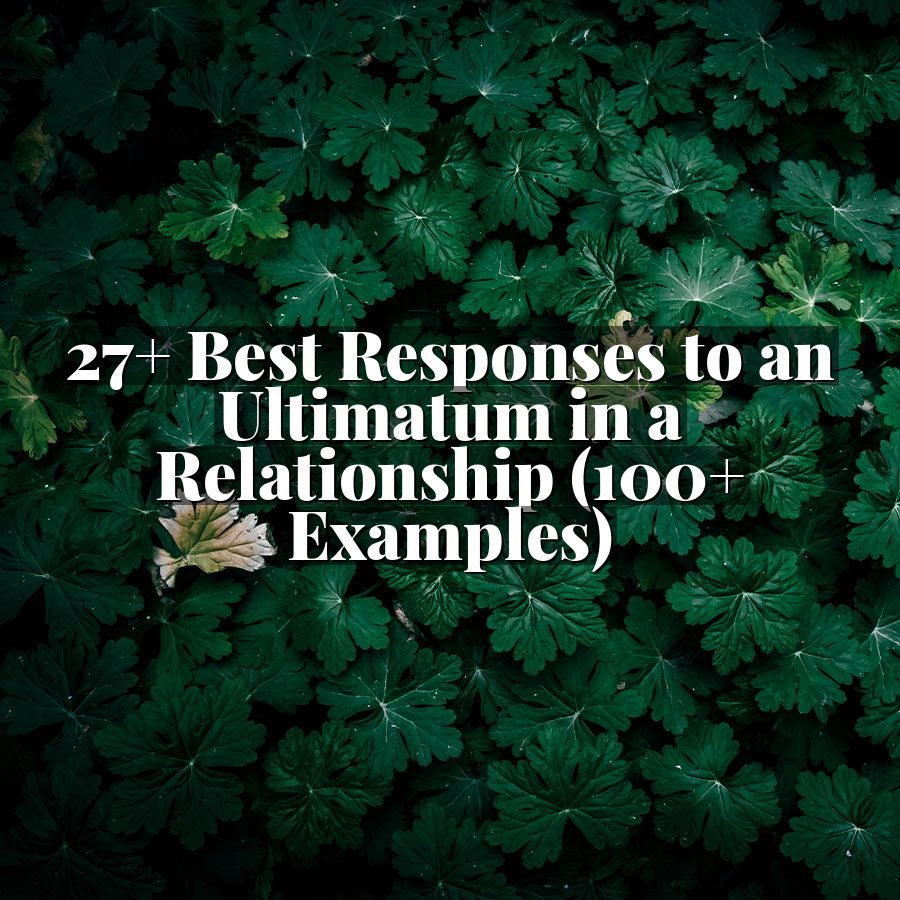 27+ Best Responses to an Ultimatum in a Relationship (100+ Examples)
