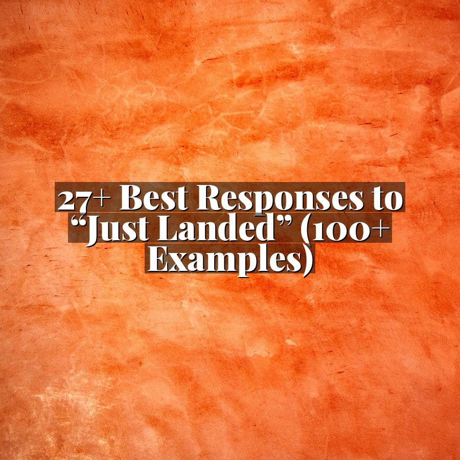 27+ Best Responses to “Just Landed” (100+ Examples)