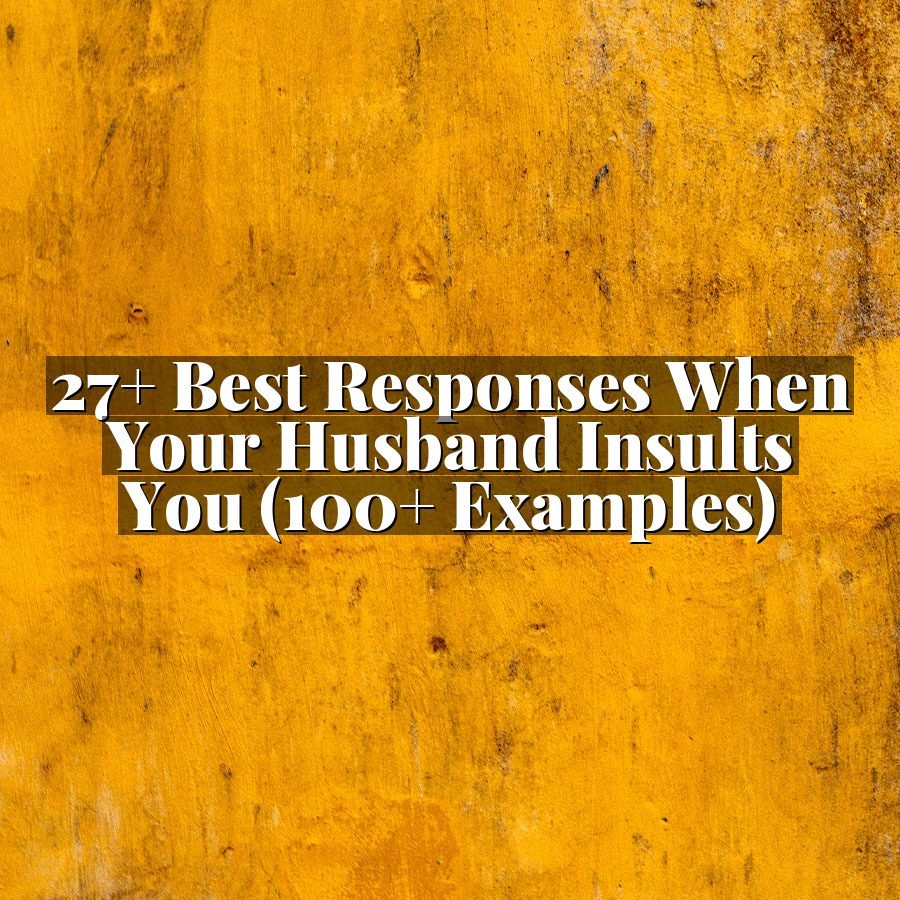 27+ Best Responses When Your Husband Insults You (100+ Examples)