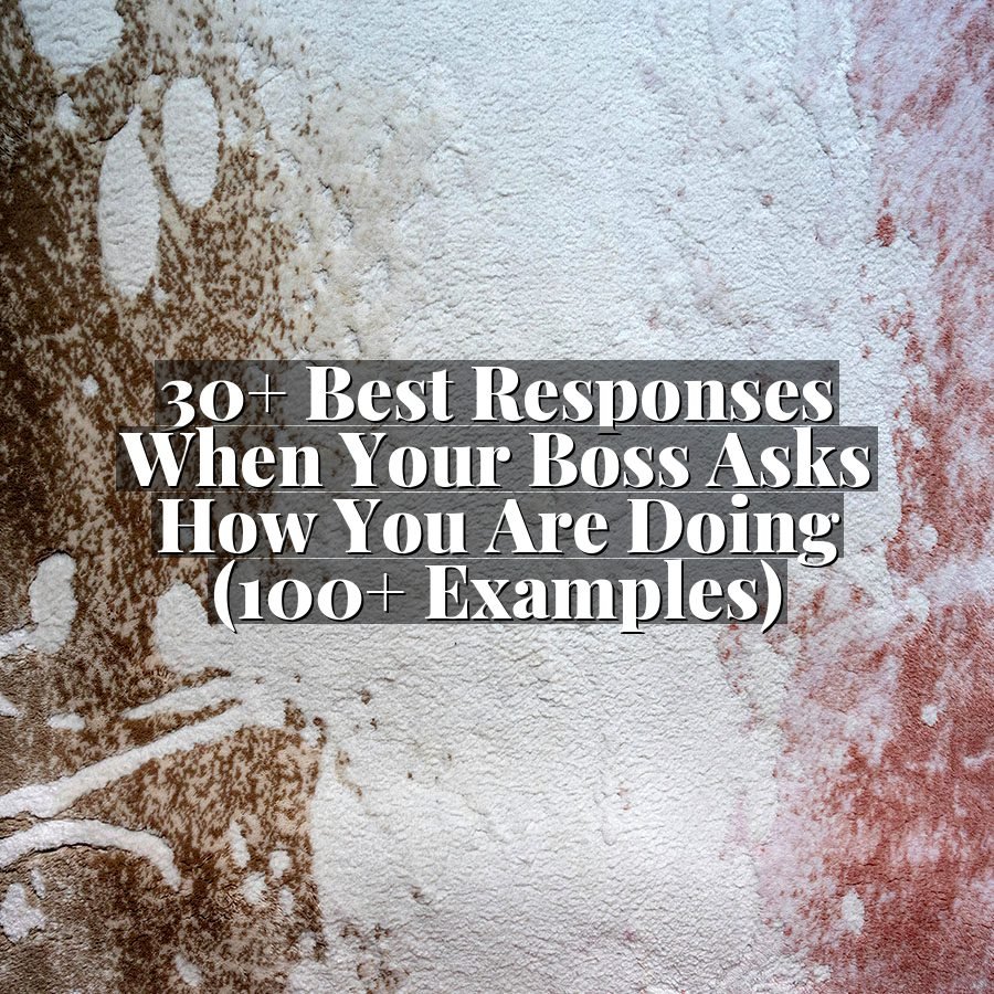30+ Best Responses When Your Boss Asks How You Are Doing (100+ Examples)