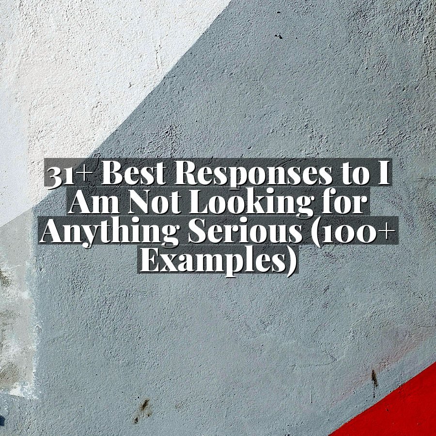 31+ Best Responses to I Am Not Looking for Anything Serious (100+ Examples)
