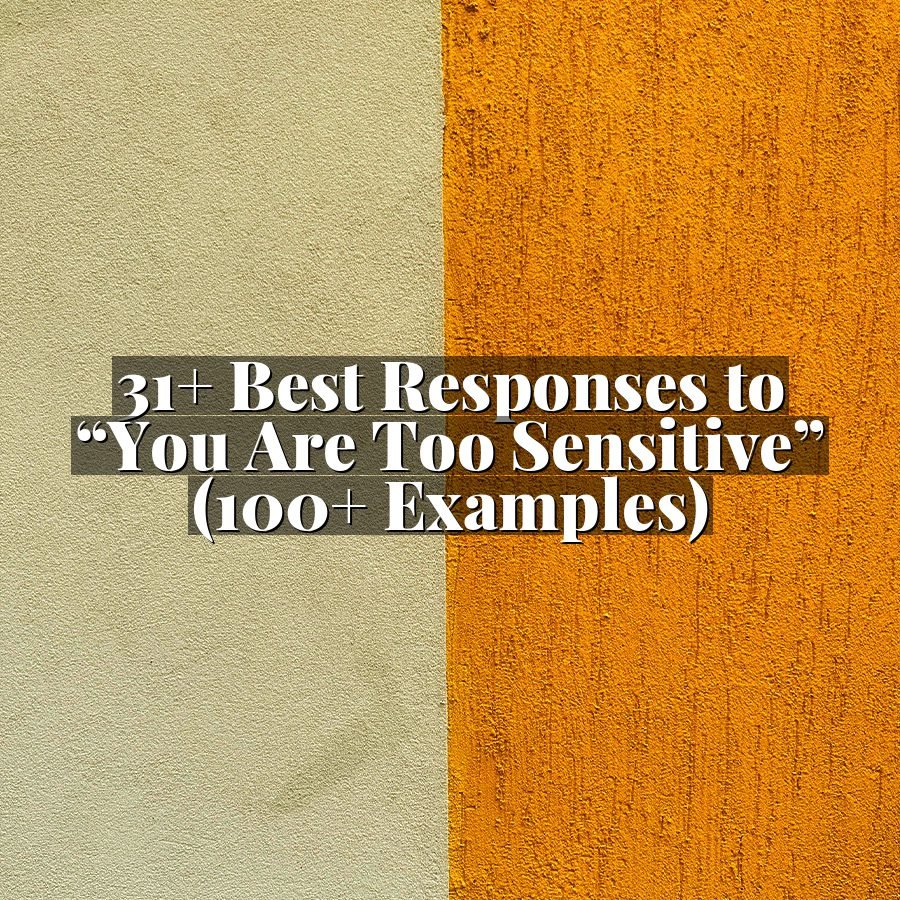 31+ Best Responses to “You Are Too Sensitive” (100+ Examples)