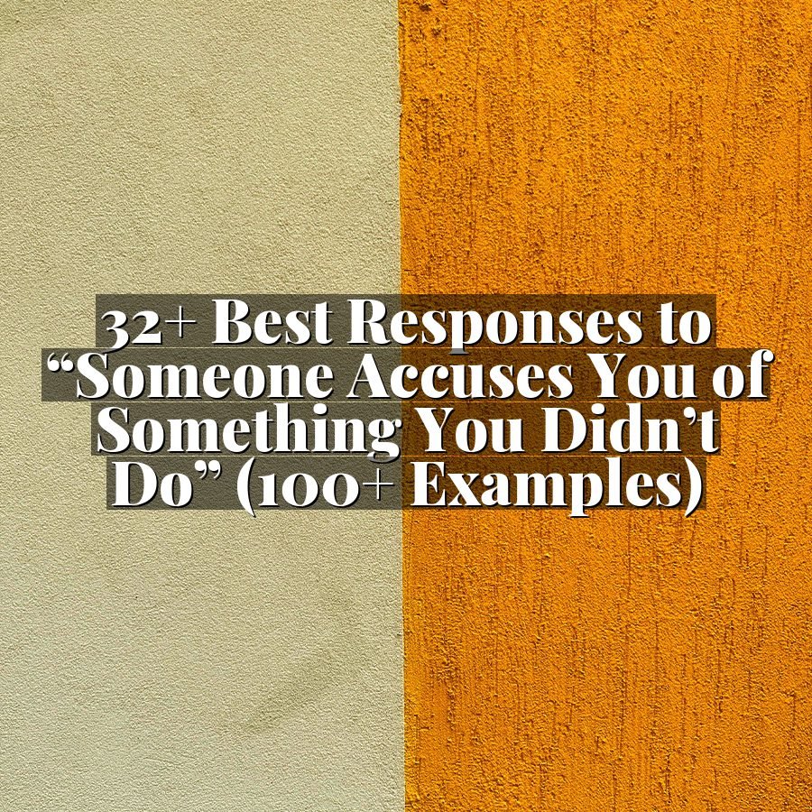 32+ Best Responses to “Someone Accuses You of Something You Didn’t Do” (100+ Examples)