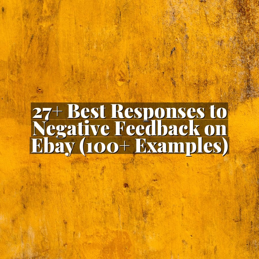 27+ Best Responses to Negative Feedback on Ebay (100+ Examples)
