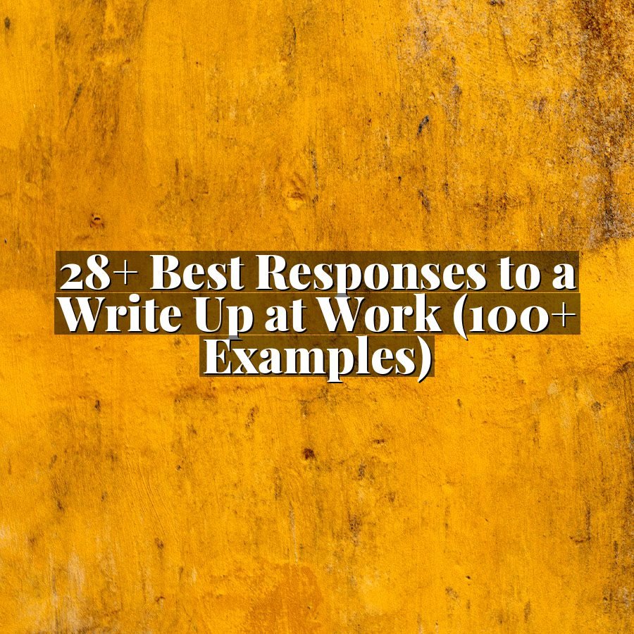 28+ Best Responses to a Write Up at Work (100+ Examples)