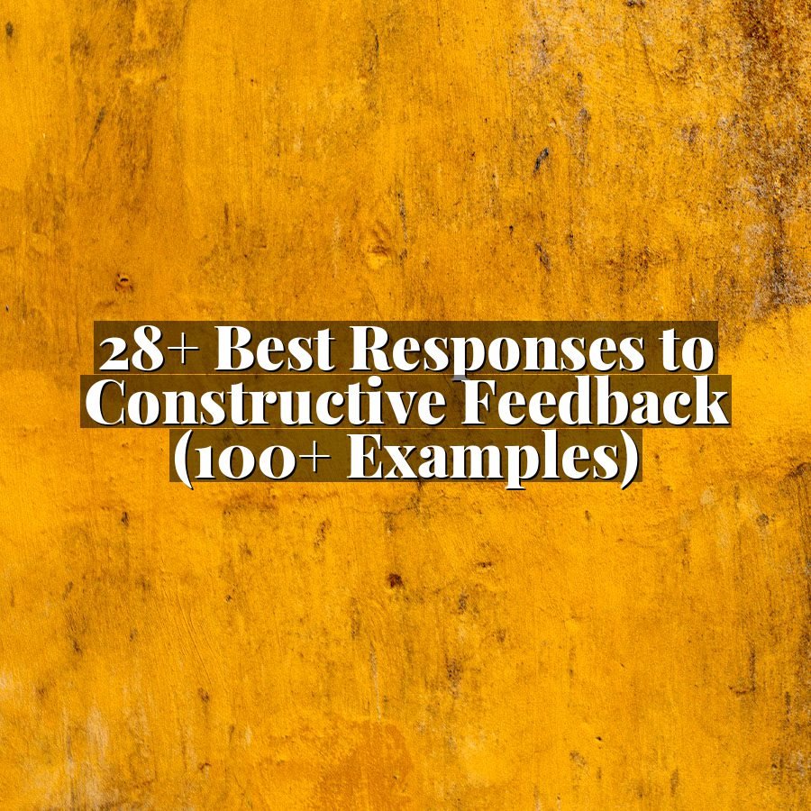 28+ Best Responses to Constructive Feedback (100+ Examples)