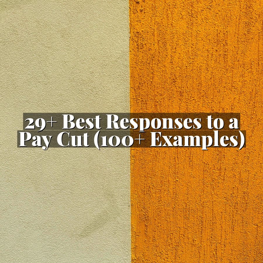29+ Best Responses to a Pay Cut (100+ Examples)
