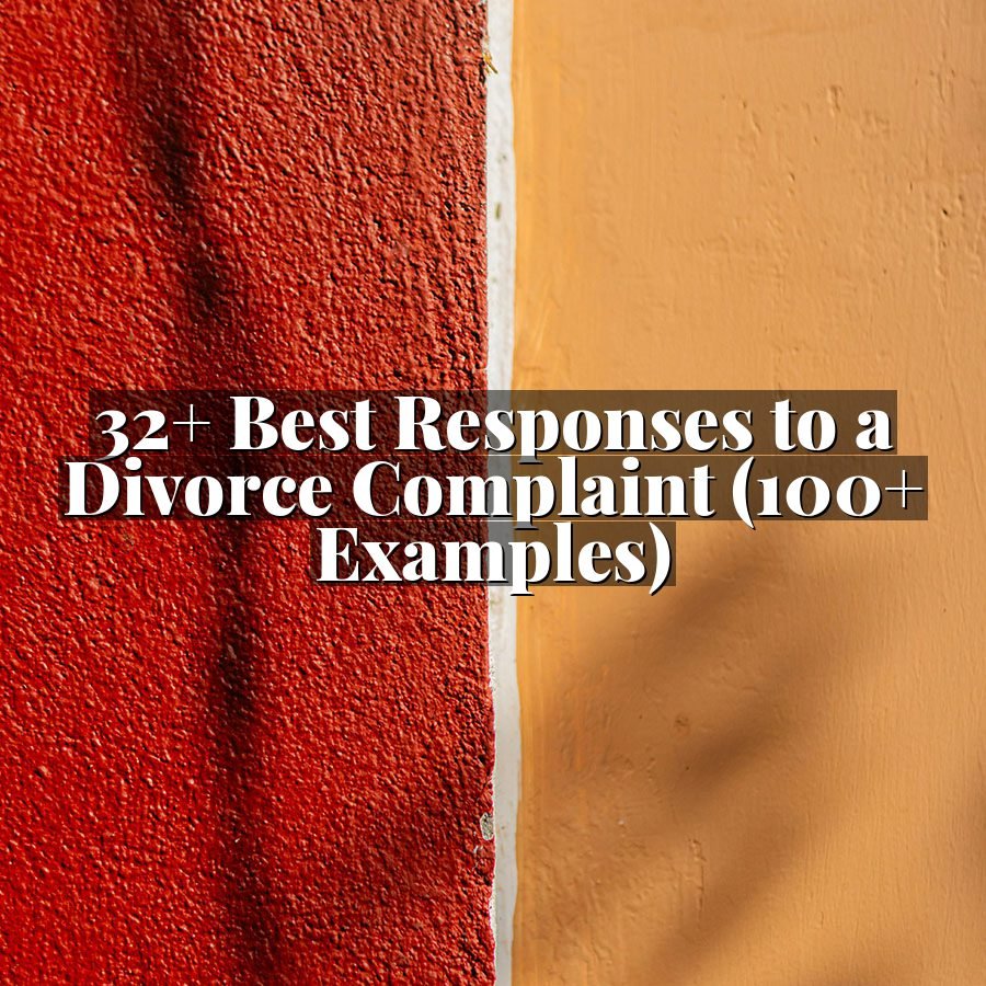 32+ Best Responses to a Divorce Complaint (100+ Examples)